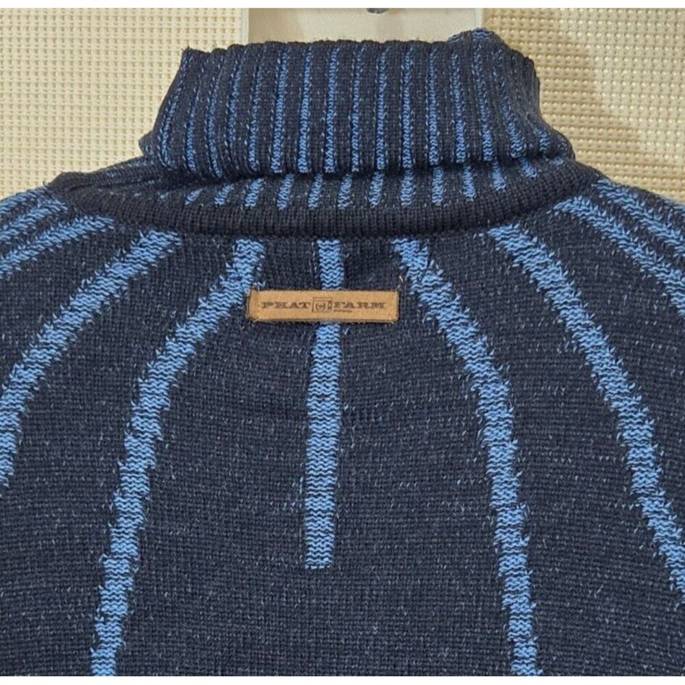Phat Farm Sweater Mens XL Dark Blue Vintage Y2K 90s Wool Blend Turtleneck - Picture 9 of 11
